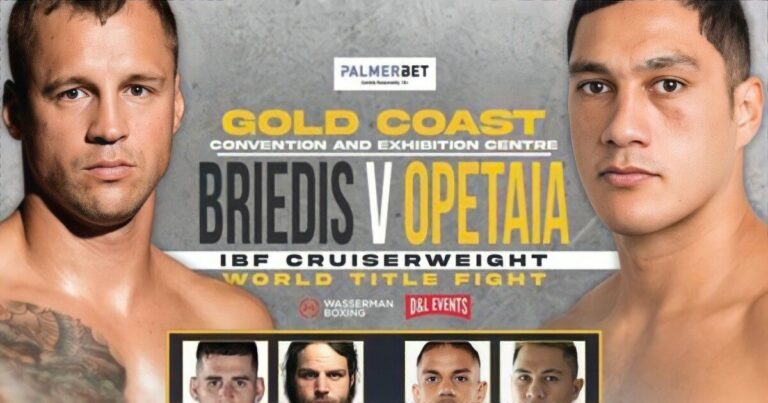 Briedis vs Opetaia UK TV, Undercard, Start Time, Main Event Ring Walk