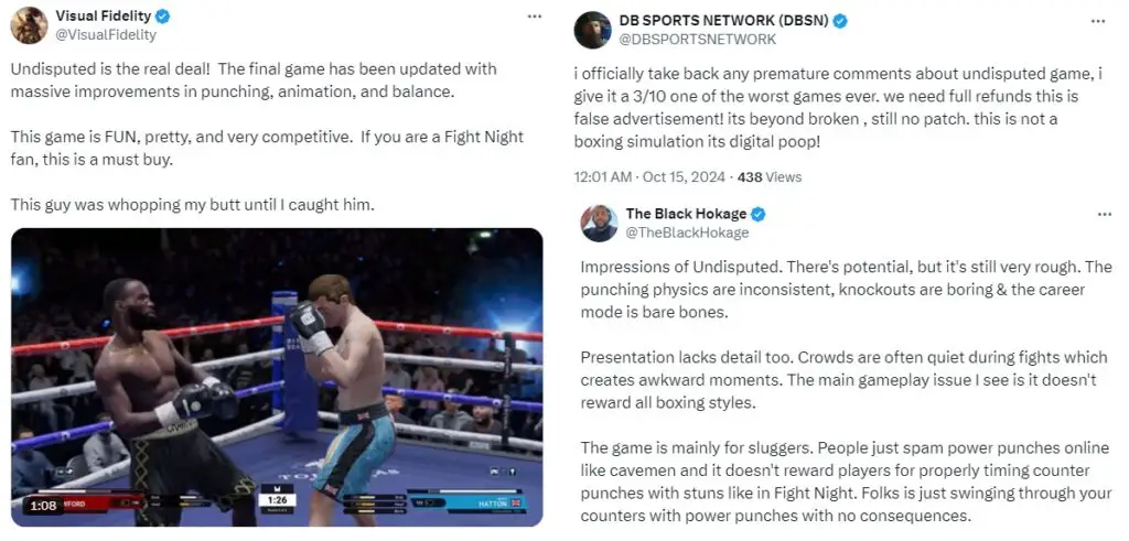 Details on UNDISPUTED boxing game