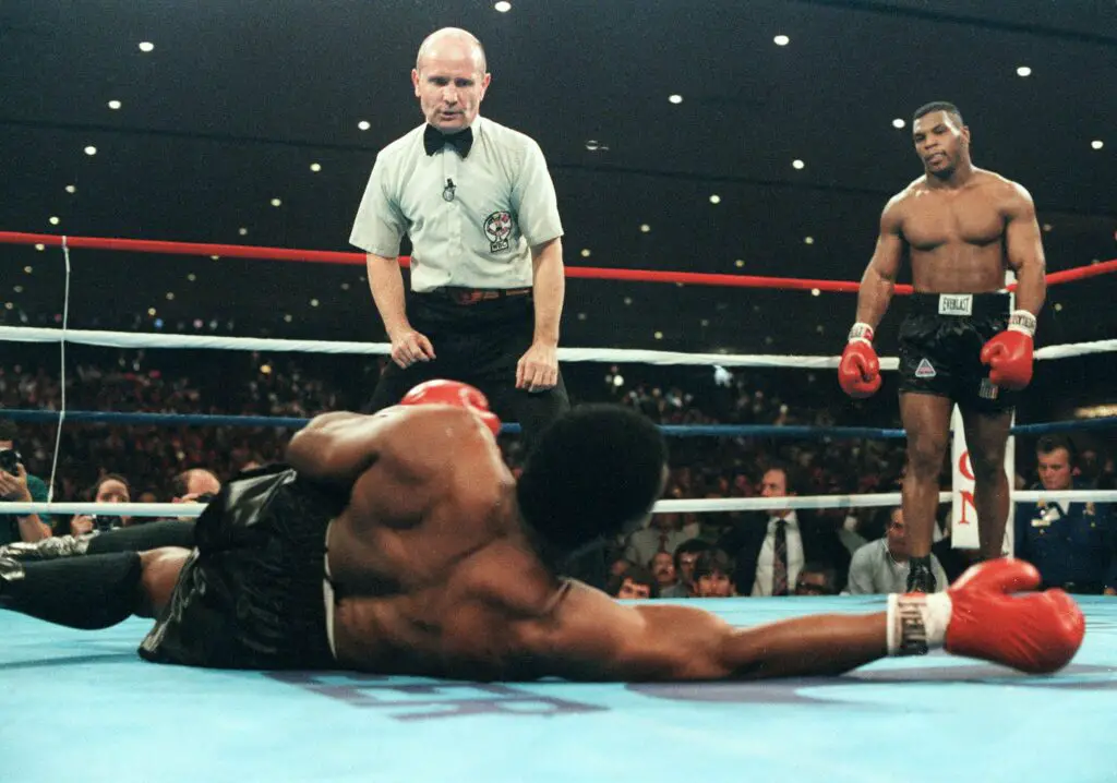 Challenger Mike Tyson Looks Down At His Opponent Champion News Photo 1716482847