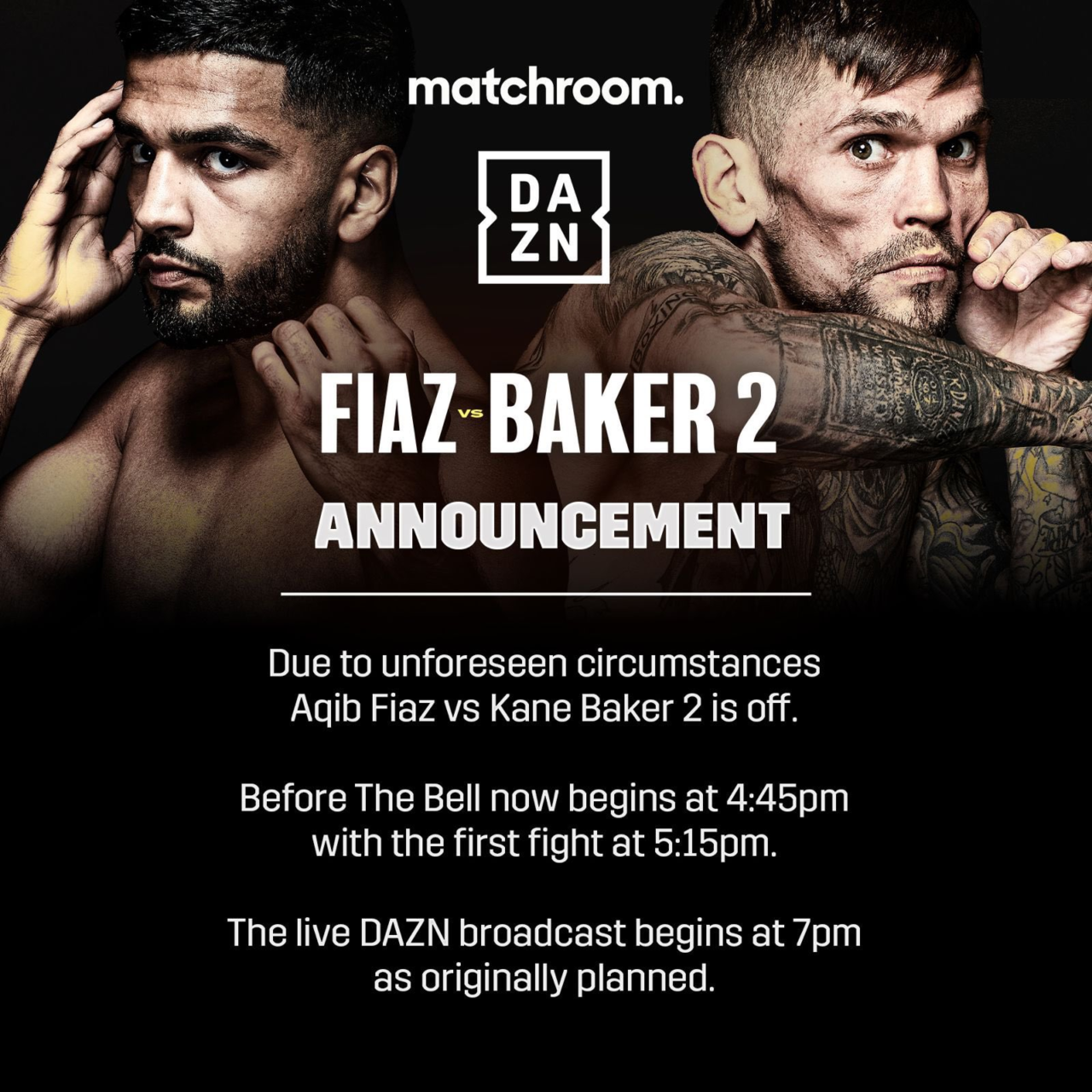 The fight was cancelled on short notice due to 'irregular betting activity'.