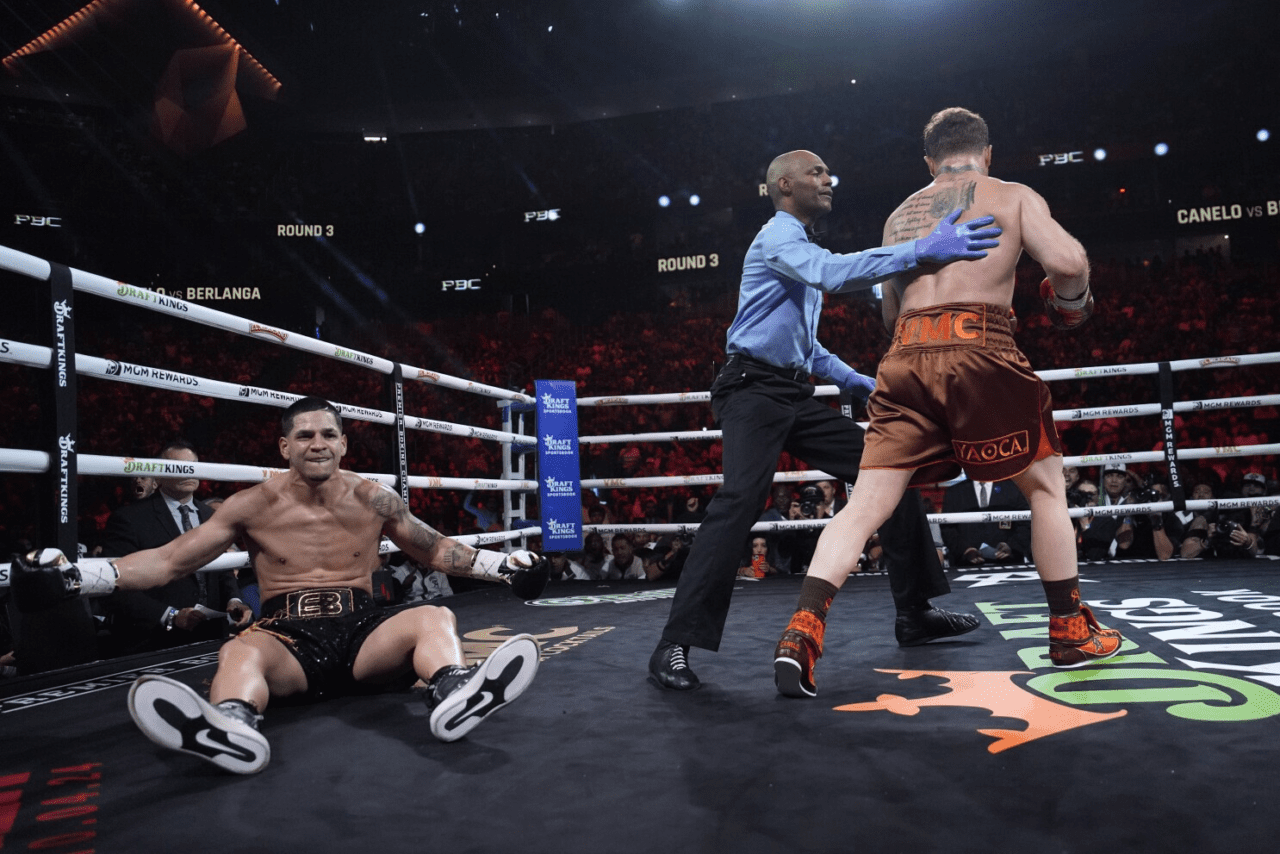 Edgar Berlanga lost a wide decision to Canelo Alvarez.