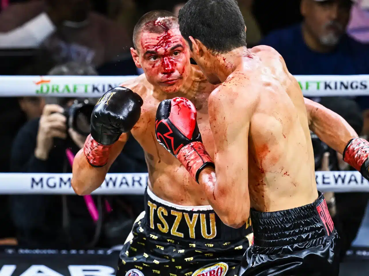 Image showing the damage on Tim Tszyu's head during his fight against Sebastian Fundora