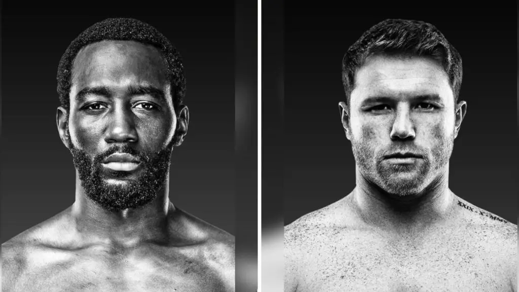 image of Canelo Alvarez and Terence Crawford ahead of their fight in September 2025