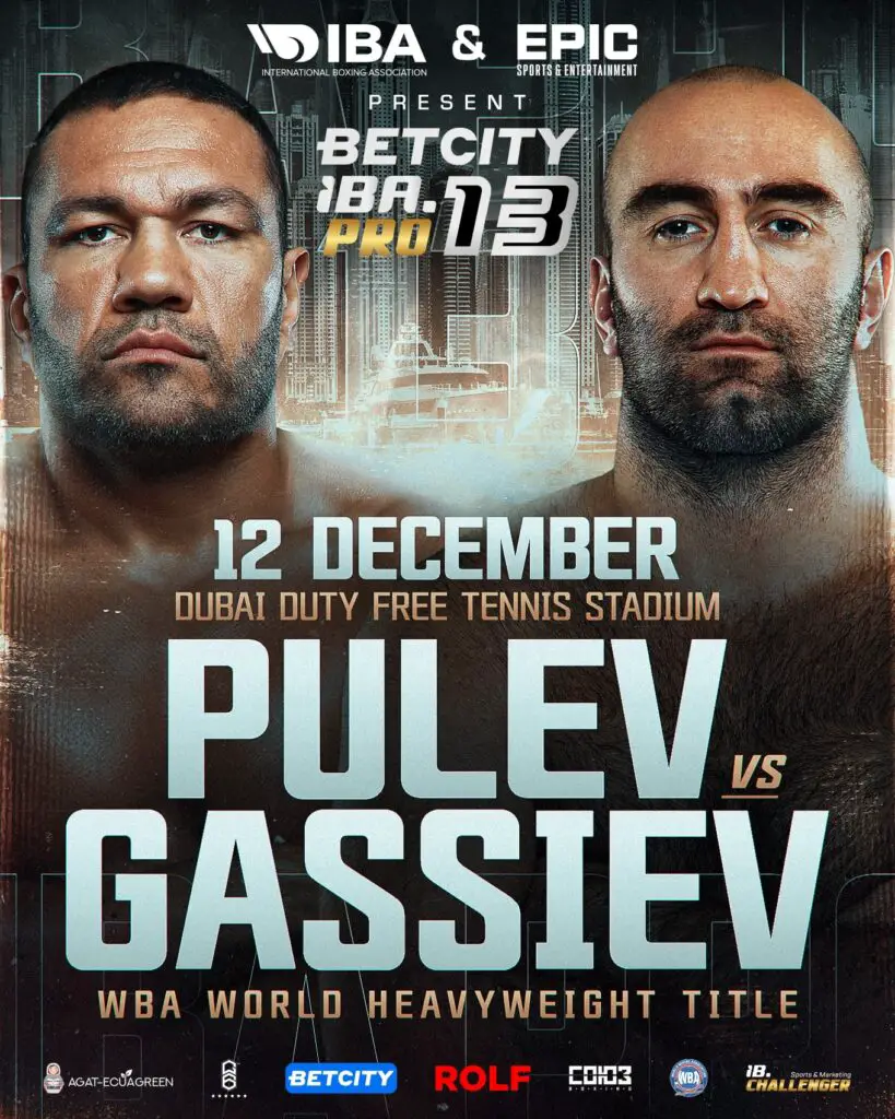 Kubrat Pulev to Defend WBA Heavyweight Title Against Murat Gassiev in Dubai 3 Official fight poster for Kubrat Pulev vs Murat Gassiev