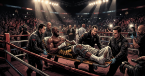 Heavyweight Moses Moody taken to hospital after knee injury