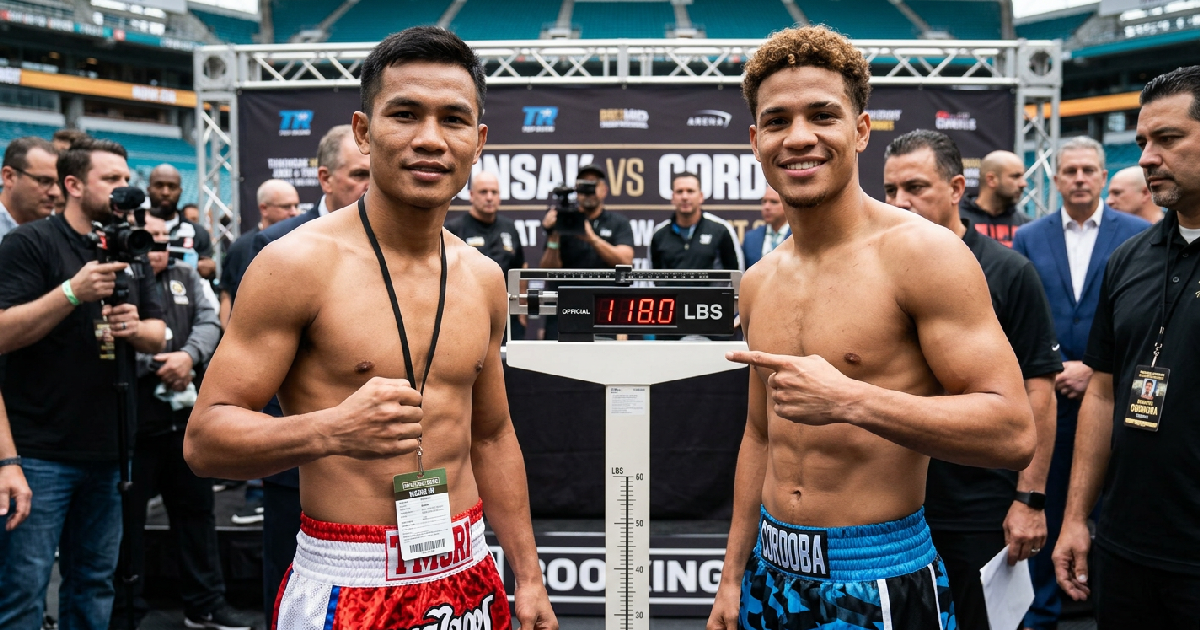 Tanonsak Simsri and Christian Cordoba Clear Same-Day Weigh-In Requirements