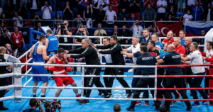 Turkish and Russian Boxing Match Ends in Chaotic Mass Brawl