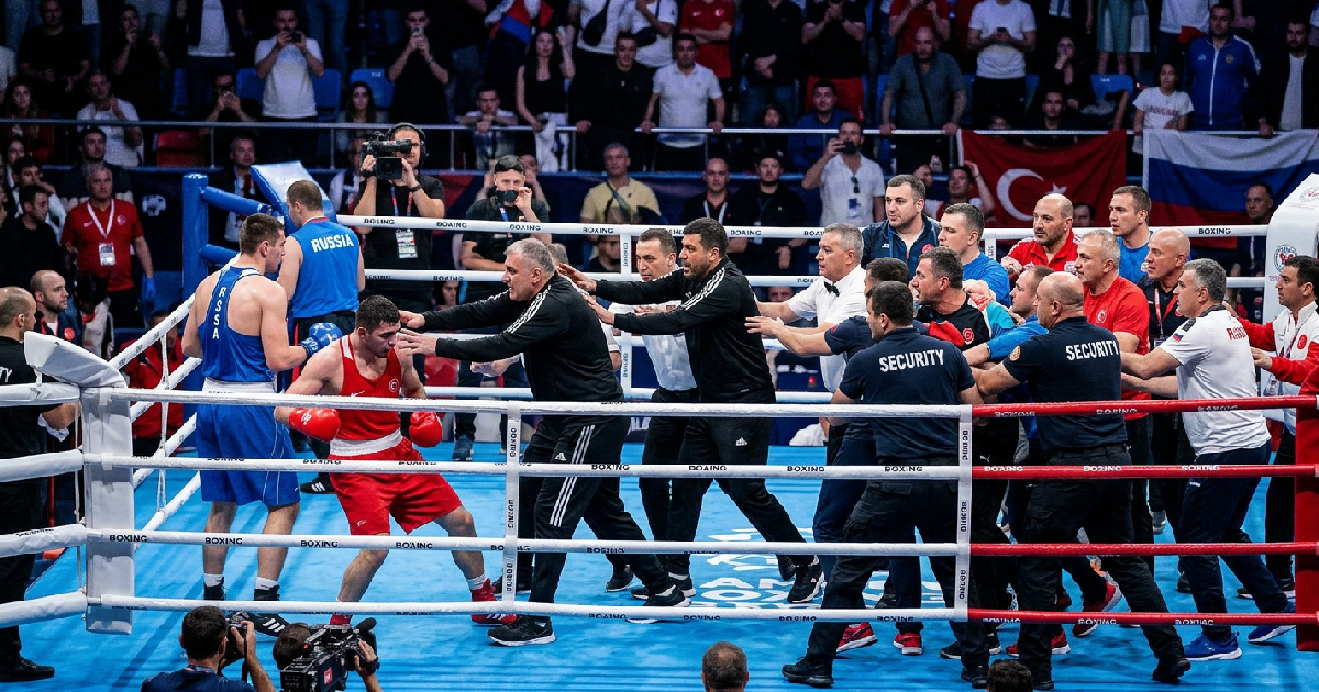 Turkish and Russian Boxing Match Ends in Chaotic Mass Brawl