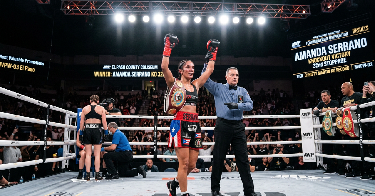 Amanda Serrano ties knockout record with 32nd stoppage