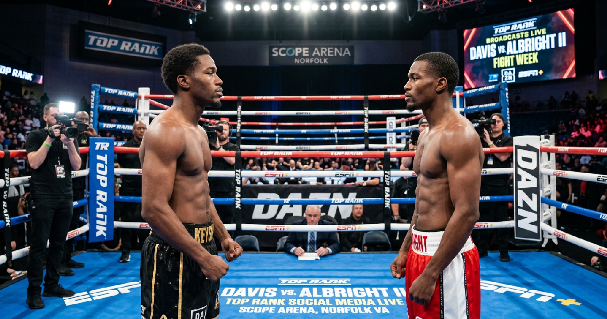 Top Rank to Stream Davis vs Albright II Build-Up on Social Media Platforms
