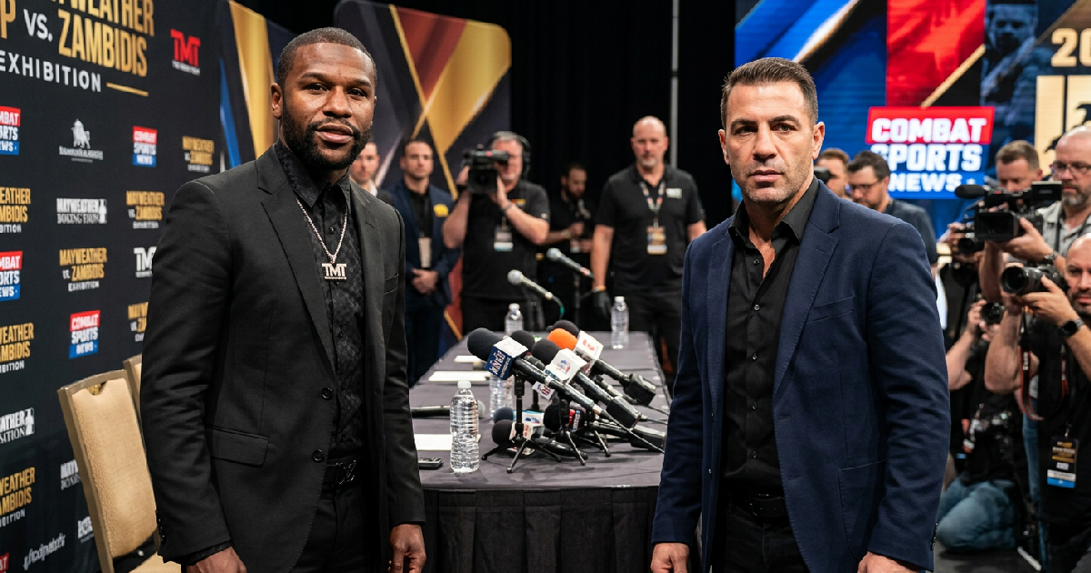 Floyd Mayweather and Mike Zambidis Face Off in Official Press Event