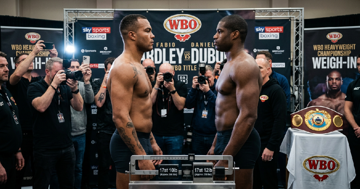 Wardley and Dubois Complete Weigh-In for WBO Heavyweight Championship Collision