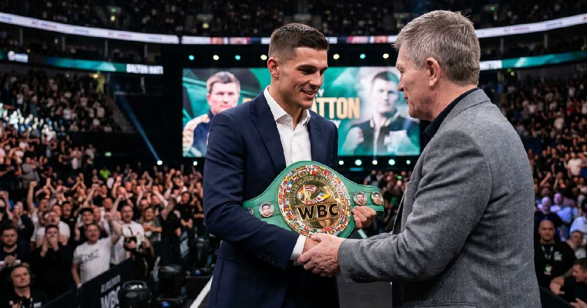 Home 1 Dalton Smith receives inaugural Ricky Hatton Legacy Belt at AO Arena