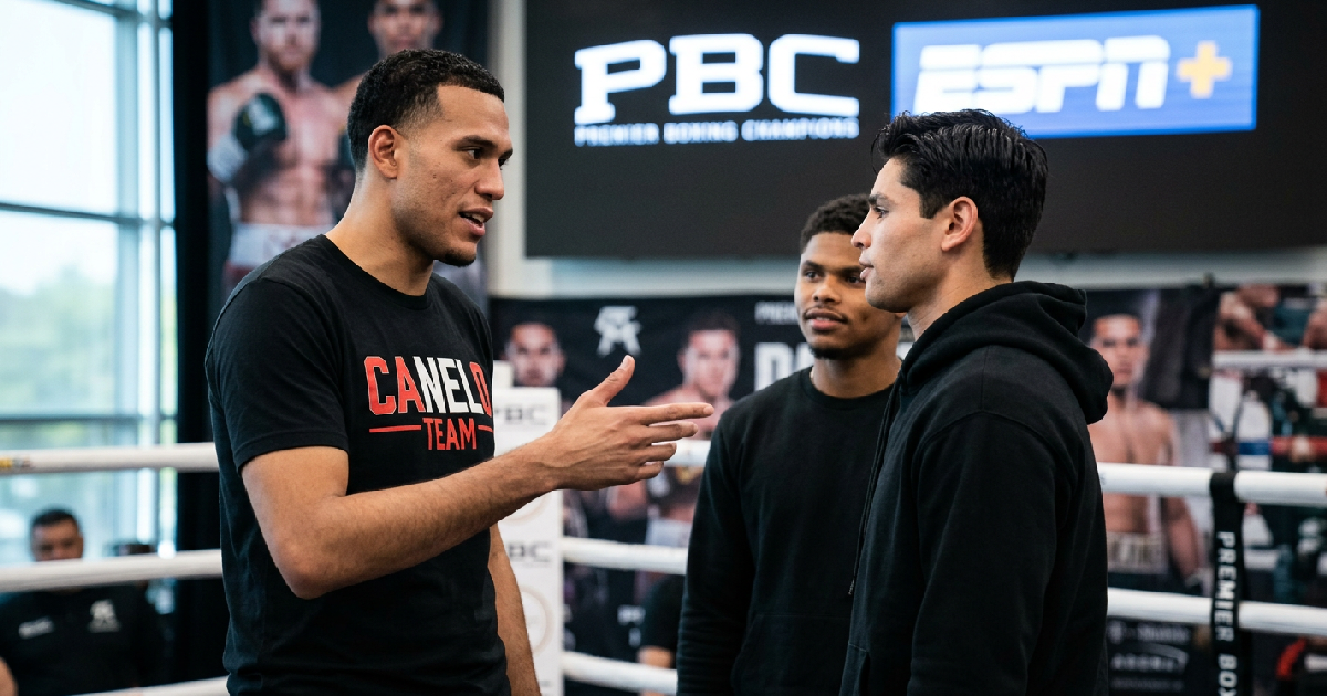 David Benavidez Shakur Stevenson: David Benavidez calls Ryan Garcia vs. Shakur a "50-50 fight" at 147 pounds