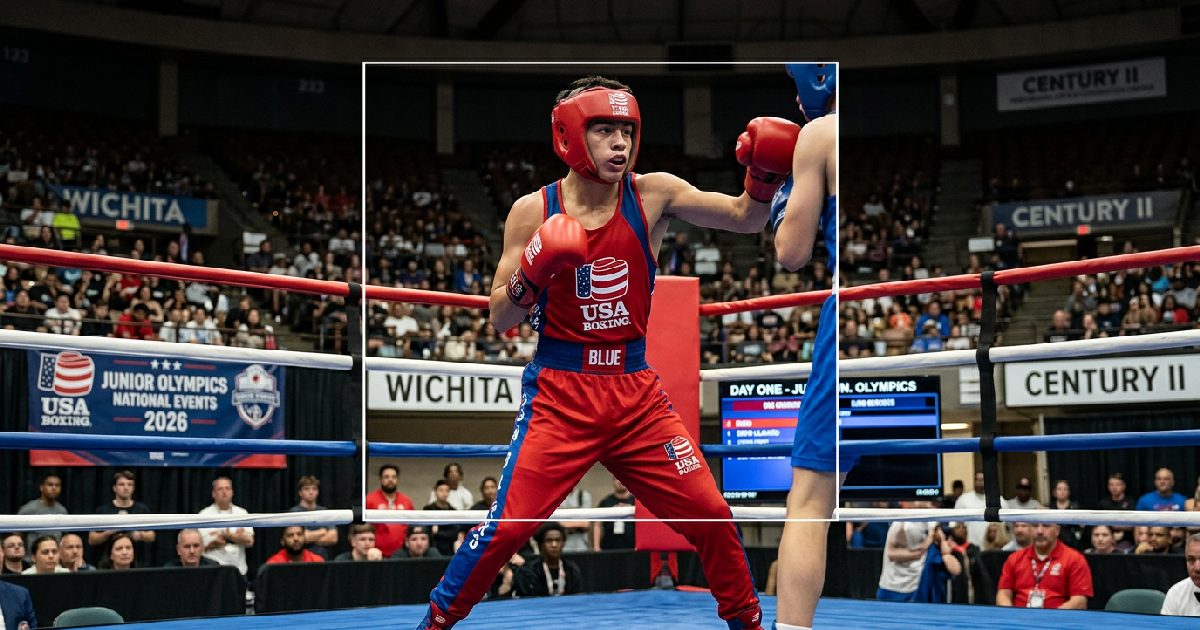 Devin Del Llano wins 138lbs junior bout at Junior Olympics in Wichita