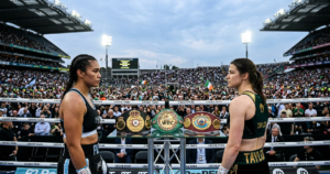 Flora Pili targets Katie Taylor for five titles at Croke Park in September 2026