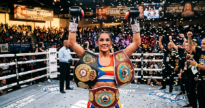 Amanda Serrano stops Cheyenne Hanson in second round to retain WBA, WBO titles