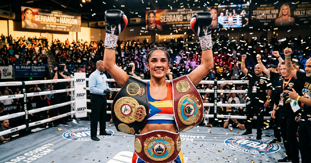 Amanda Serrano stops Cheyenne Hanson in second round to retain WBA, WBO titles