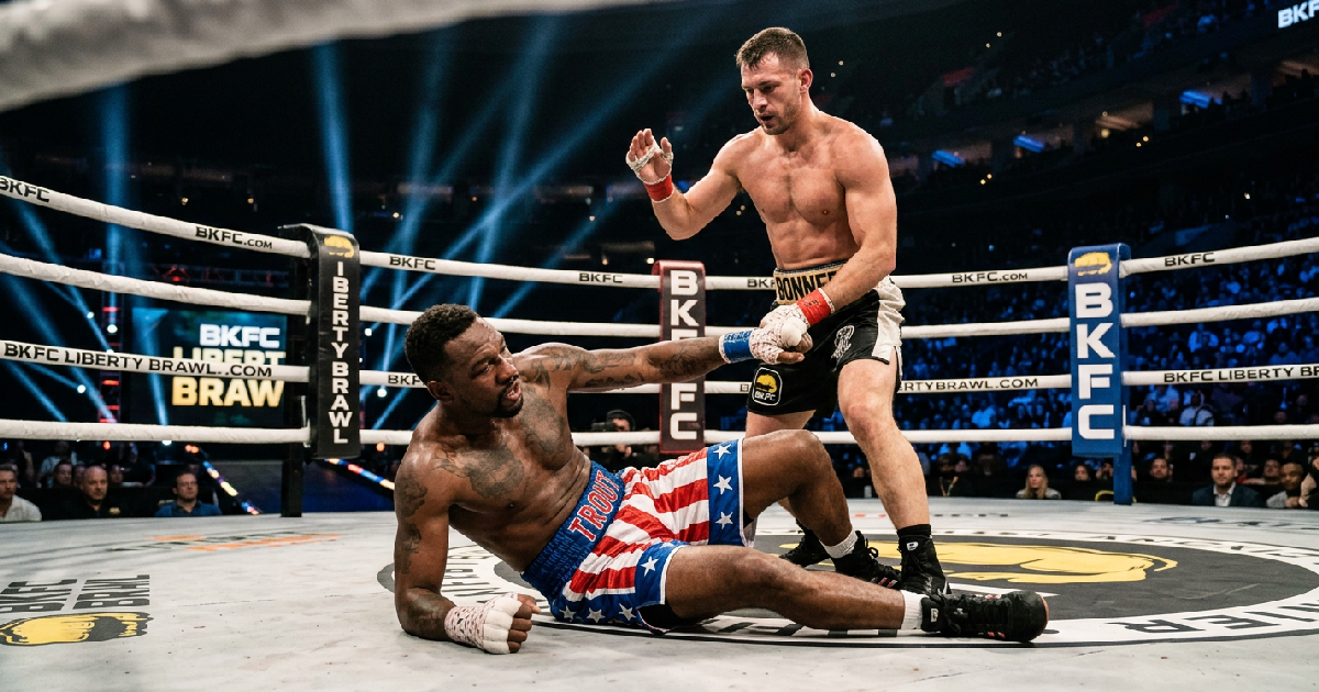 Austin Trout knockout: Austin Trout Suffers Brutal Knockout After Apollo Creed Entrance at BKFC Liberty Brawl