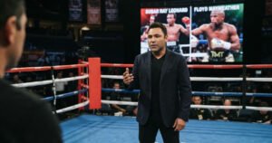 Oscar De La Hoya names Sugar Ray Leonard as fighter who beats Floyd Mayweather 2 Oscar De La Hoya Floyd Mayweather: Oscar De La Hoya names Sugar Ray Leonard as fighter who beats Floyd Mayweather