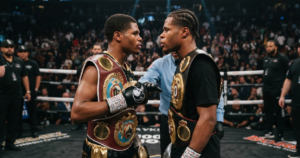 Shakur Stevenson Devin Haney fight: Shakur Stevenson reignites 144-pound catchweight challenge to Devin Haney
