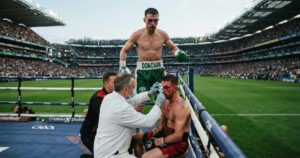 Paddy Donovan stops Tyrone McKenna via doctor stoppage at historic Croke Park 2 Paddy Donovan Tyrone McKenna: Paddy Donovan stops Tyrone McKenna via doctor stoppage at historic Croke Park